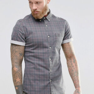 Relaxed Slim Fit Windowpane Checks Pure Cotton Casual Shirt