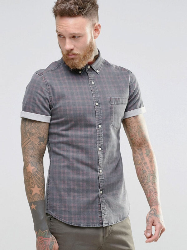 Relaxed Slim Fit Windowpane Checks Pure Cotton Casual Shirt